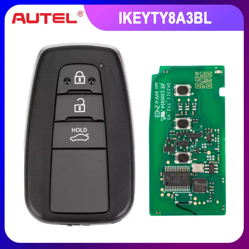 

AUTEL IKEYTY8A3BL Универсальный смарт-ключ с 3 кнопками, 315/433 МГц, автомобильный дистанционный ключ для Toyota 8A, используемый с KM100 KM100E IM508 IM608 PRO