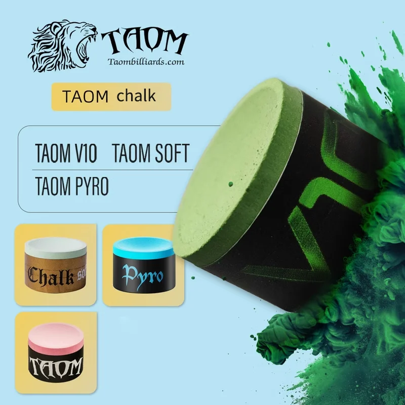 Original TAOM Chalk Professional Billiard Supplies Accessories Snooker Cue Powder Mute Durable Powdering  V10 1PCS