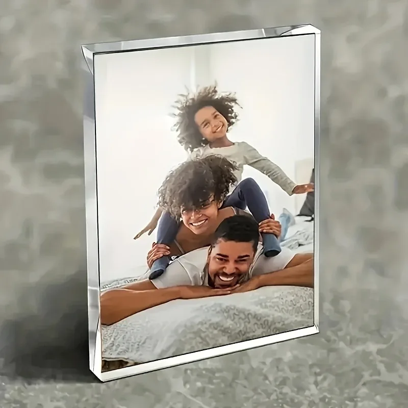 Personalized Acrylic Photo Block - Elegant Clear Keepsake Perfect for Weddings, Anniversaries, and Special Moments view 5
