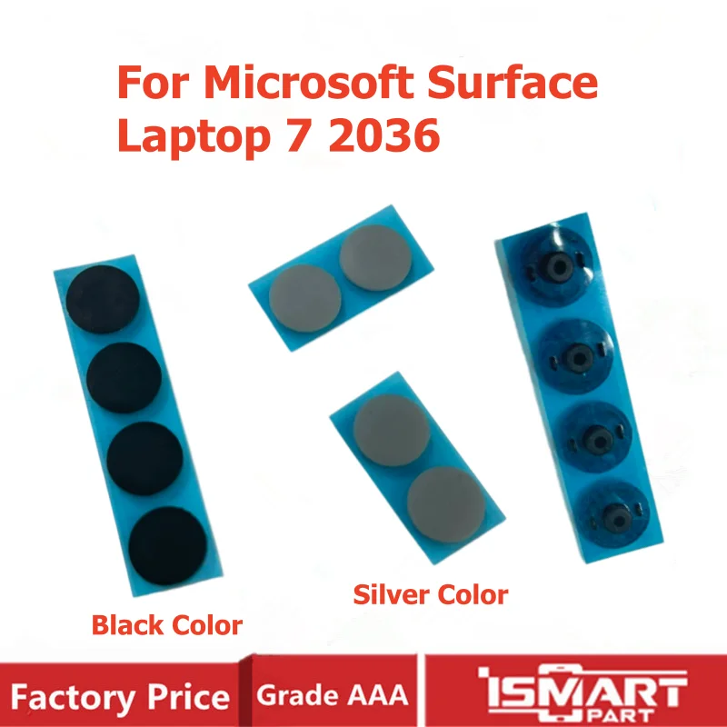 For Microsoft Surface Laptop 7 2036 Bottom Case Rubber Feet Replacement Anti-skid Case Foot Repair Black Silver