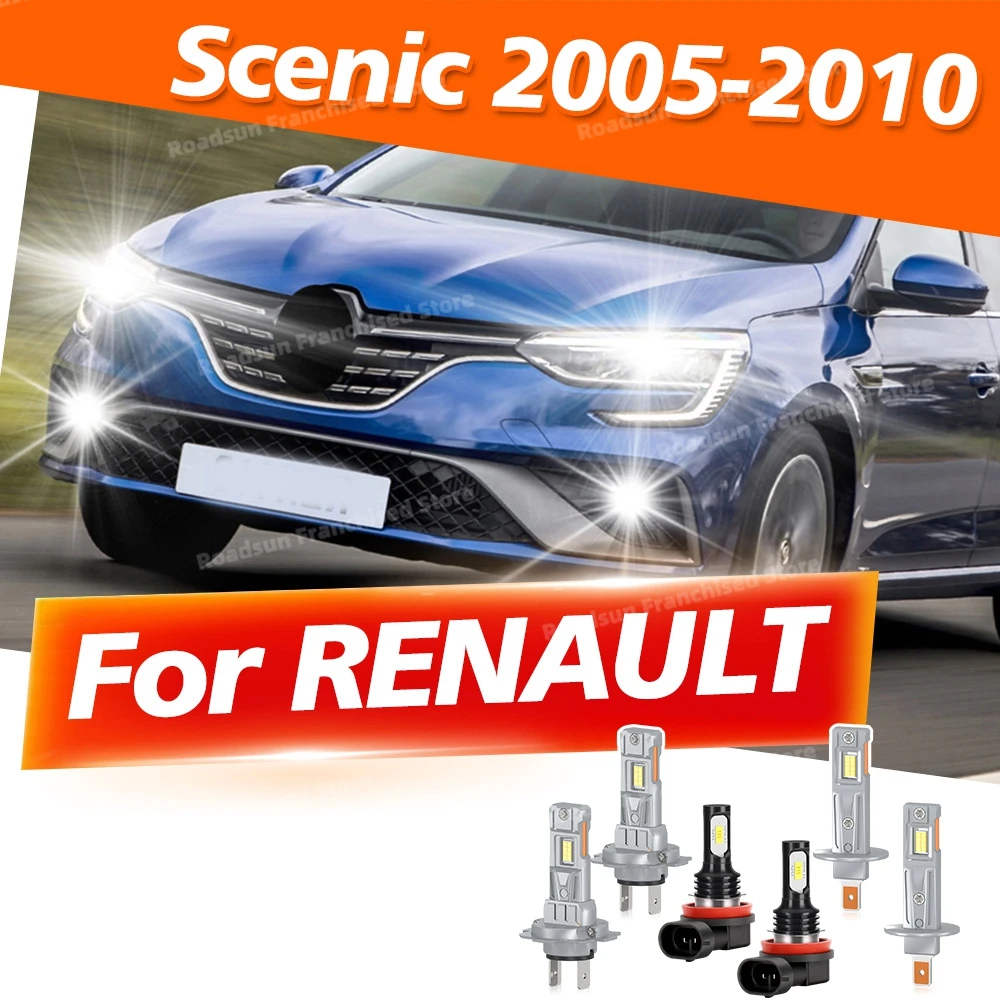 

2/6Pcs LED For RENAULT Scenic 2005-2010 2006 2007 2008 2009 Car Front Headlights 3570 CSP Fog Light Bulbs 12V Conversion Kit