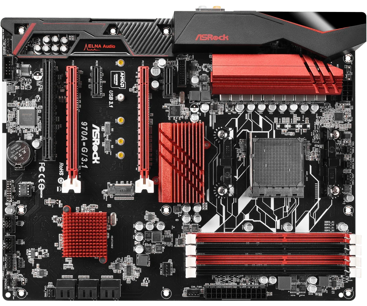 Asrock 970A-G/3.1 Motherboard AM3+ AMD 9704XDDR3 64GB 6XSATA III M.2 USB 3.1 ATX support AMD FX 9590 8120 6130 4130 CPU