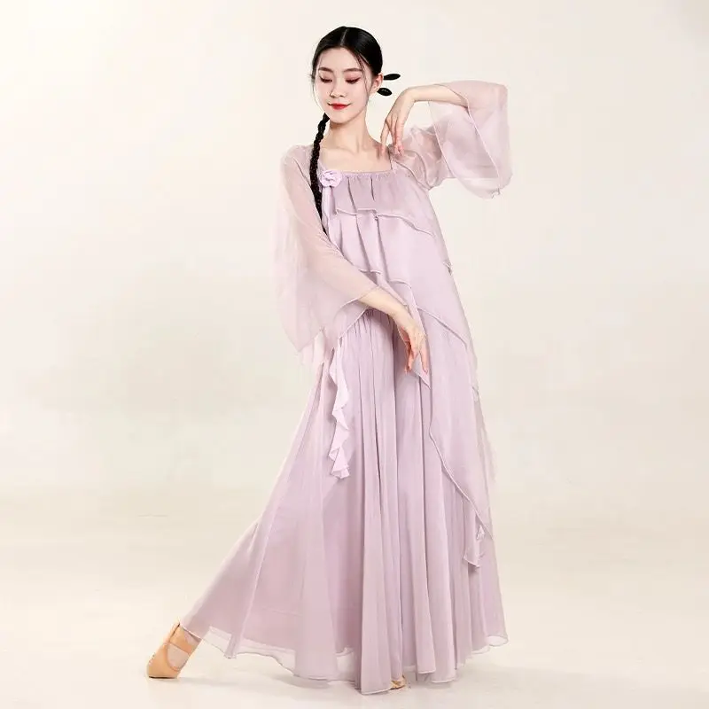 

Chinese Dance Dress Women Classical Dancer Performance Costumes Professional Gauze Practice Clothes Dance Costume For Kids Women