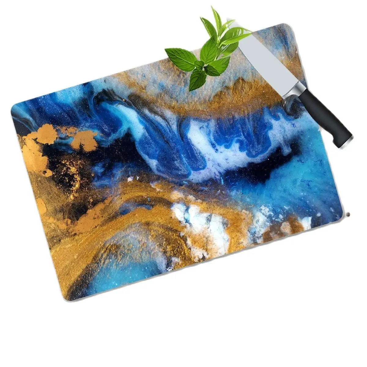 

Chopping Cutting Board Tempered Glass Kitchen Cutting Board Anti-Scratch Countertop Protection Chopping Blocks Sapphire World Pattern 30x40