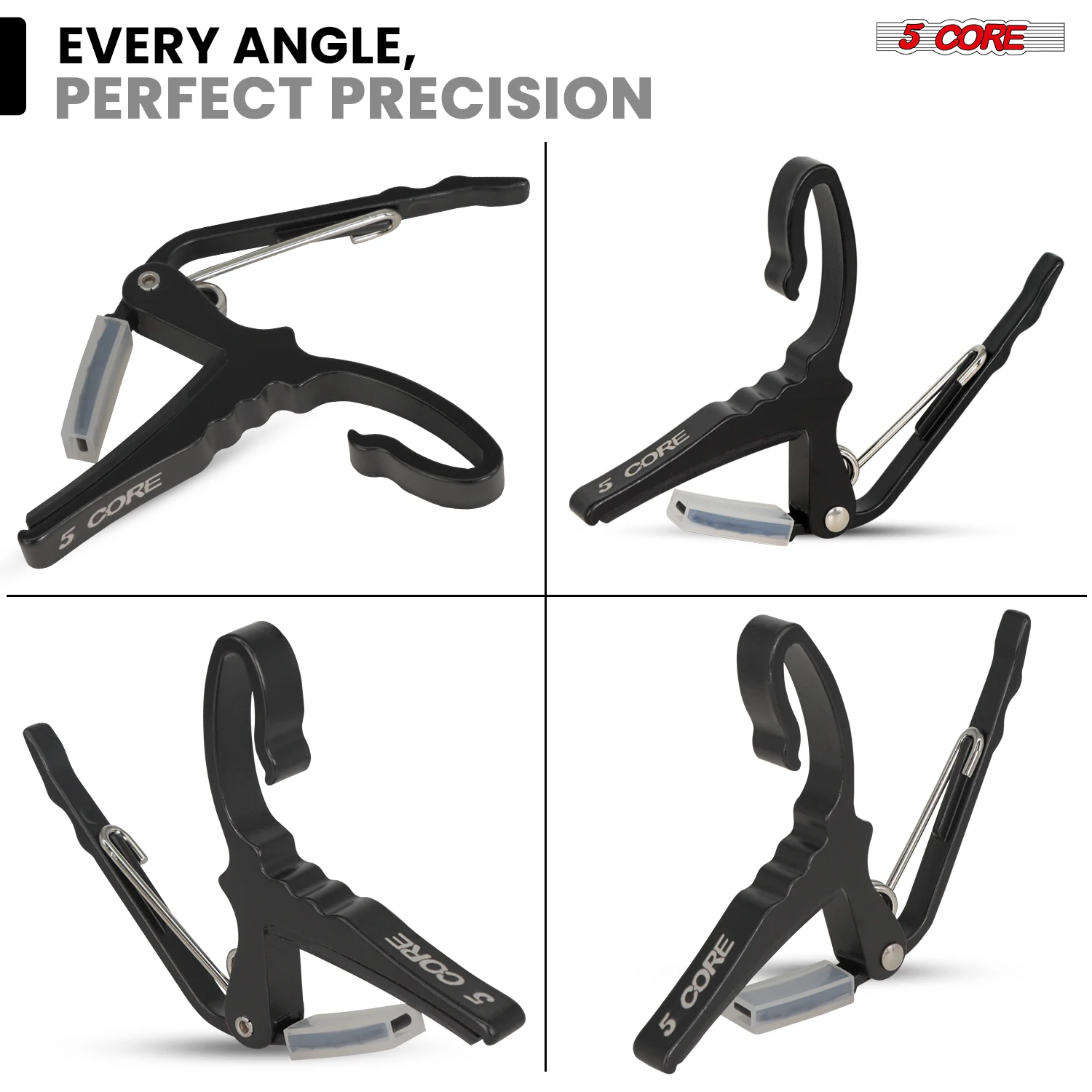 5Core Capo Klip Senar Gitar Elektrik Akustik + 6 Buah Pick Gitar Seluloid + Tas Jinjing CAPO AL BLK