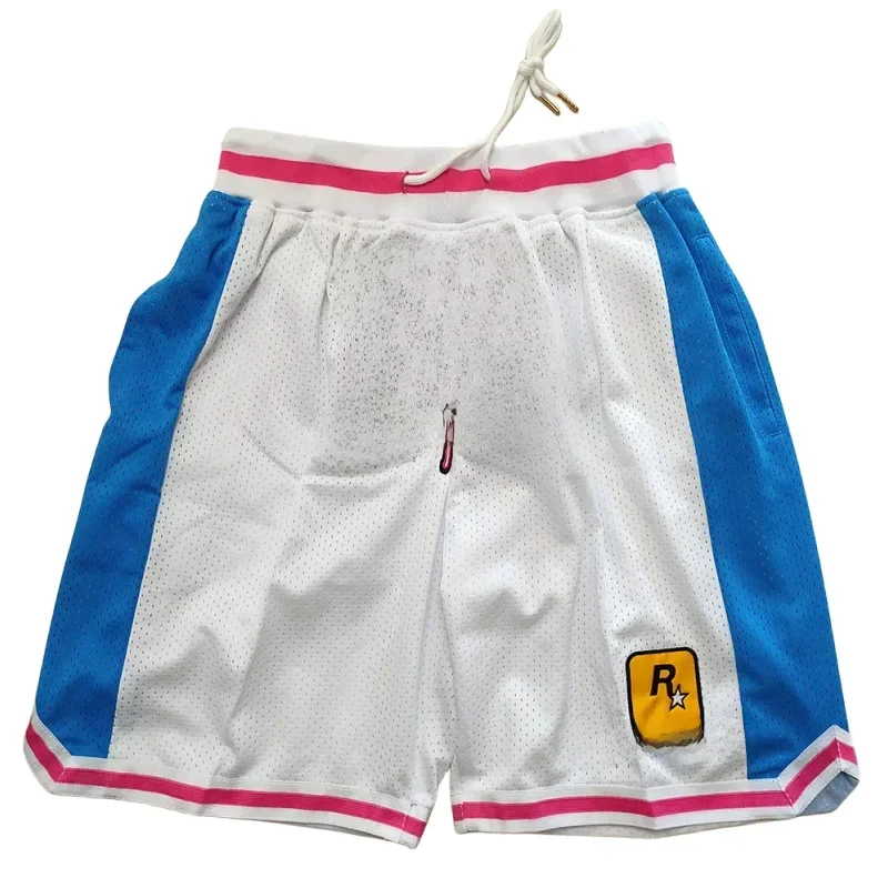 GTA VICE-Short de basket-ball à fermeture éclair pour homme, Grand Theft Auto San Andreas, short de sport respirant, séchage rapide
