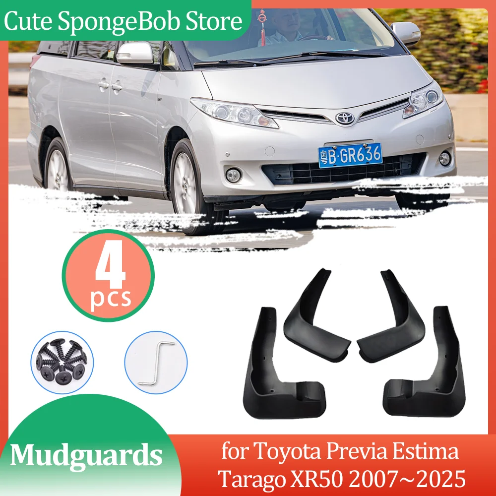 4pcs Car Mudguards for Toyota Previa Estima Tarago XR50 2007~2025 Mud flaps Fender Flare Flap Wheel Splash Guard Part Accessorie