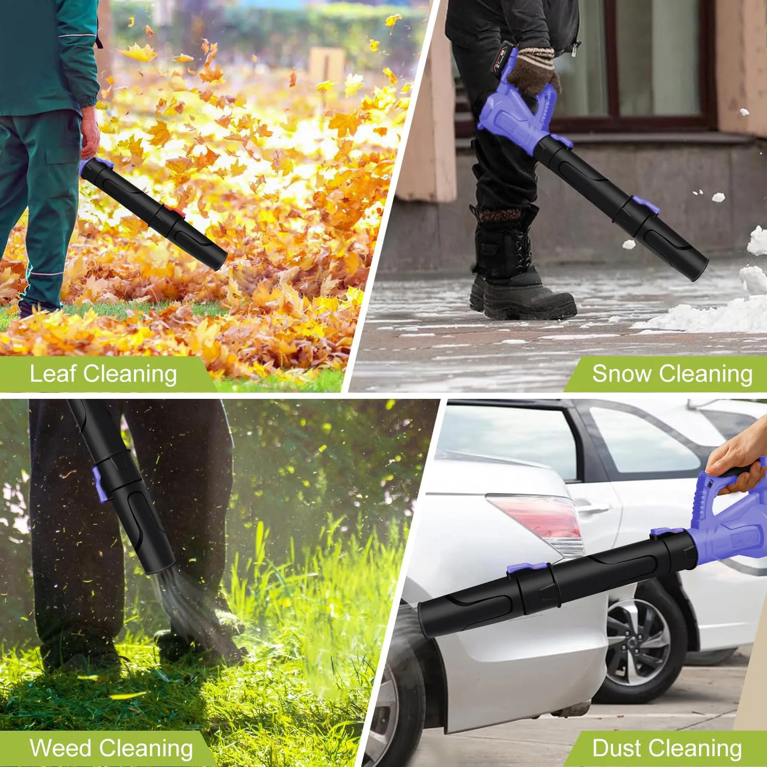 Soffiatore per foglie elettrico Soffiatori per foglie portatili senza fili per la cura del prato Soffiatore per erba leggero portatile per cortile