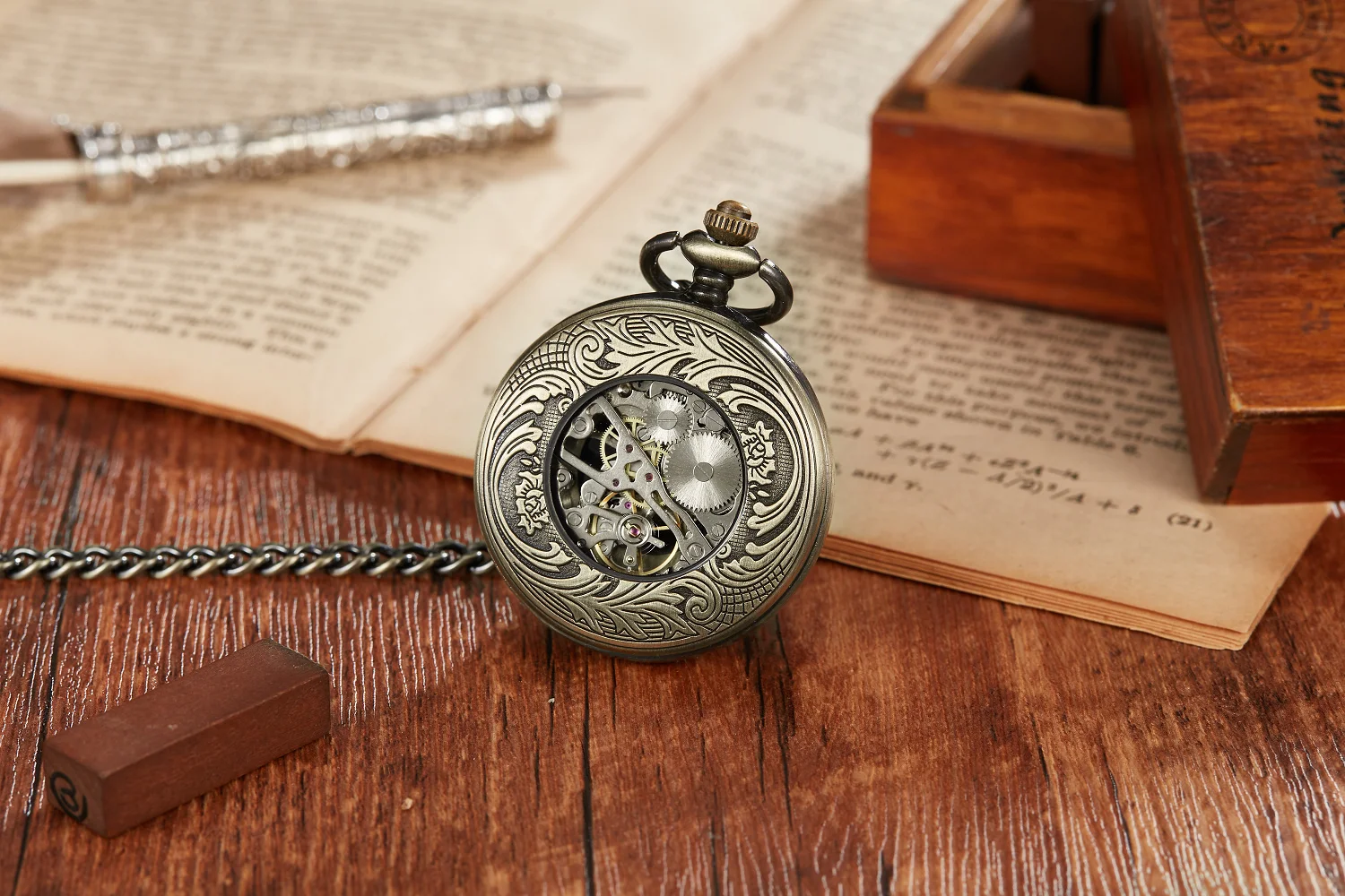 Antique mechanical Pocket Watch Ancient Indian Men Clock Man Pendant Watches Alloy Slim Chain Necklace reloj de bolsillo hombre