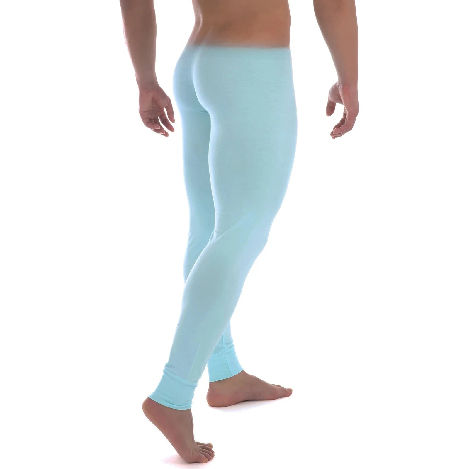 Męskie seksowne spodnie kompresyjne, legginsy, getry do biegania, treningu, sportu, fitnessu, modalne, dopasowane, do joggingu, elastyczne spodnie treningowe na jesień. — zdjęcie 2