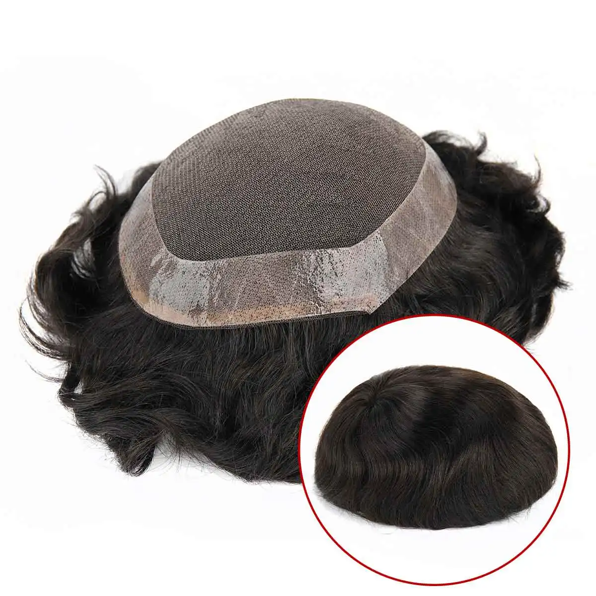 

TUL19 French Lace Toupee PU Around Human Hair Hair Pieces Indian Remy Human Hair Toupee Mens Toupee Human Hair Piece for Mens