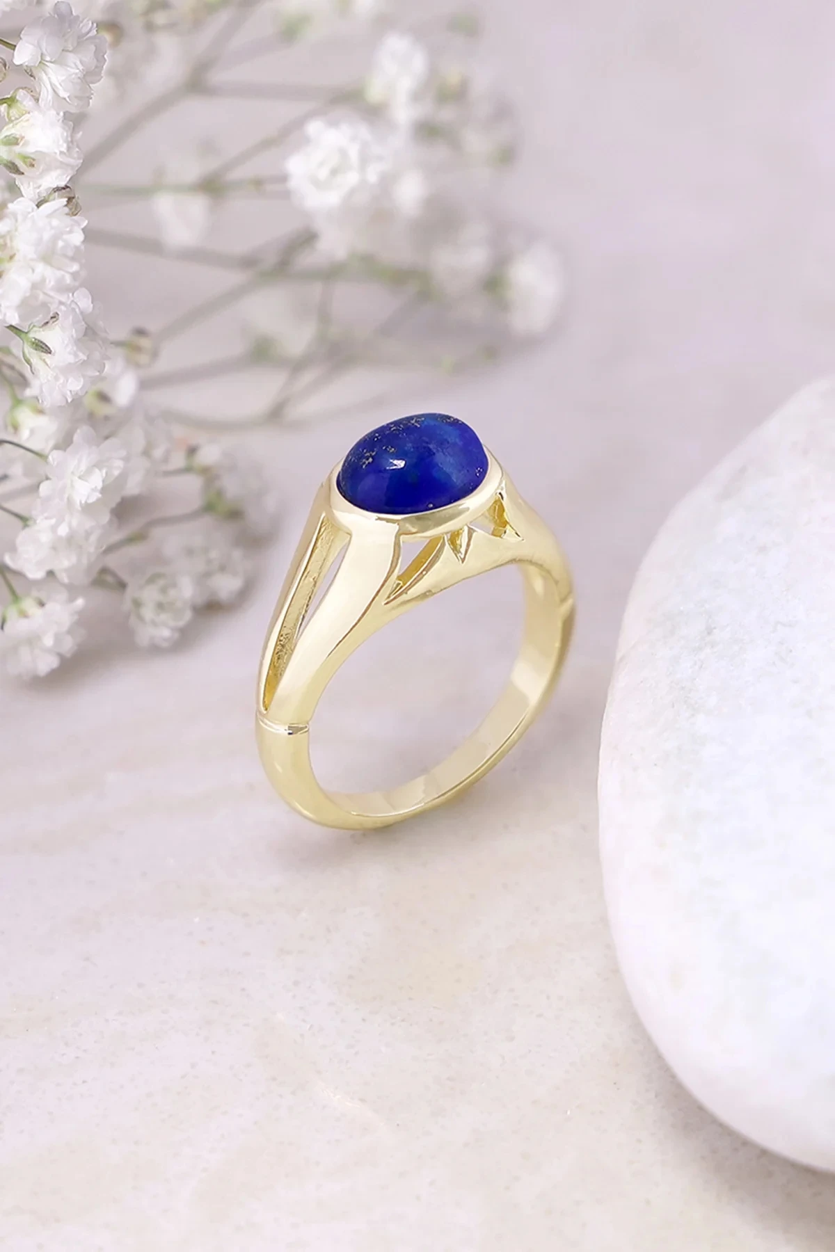 Lapis Lazuli Handmade Ring 14K Gold Filled Blue Stone Ring Oval Gemstone Jewelry for Women