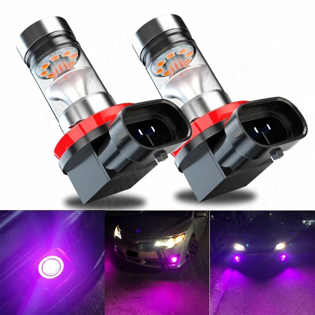 H11 H8 LED Bulbs Pink Purple Super Bright Fog Light DRL Light High Power