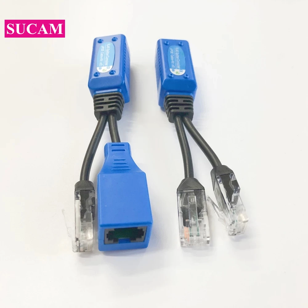 5 Pairs/Lot RJ45 Combiner uPoe Cable Kit of 2 Transimisson 2 POE Camera use One RJ45 Cable Output for IP POE CCTV Camera