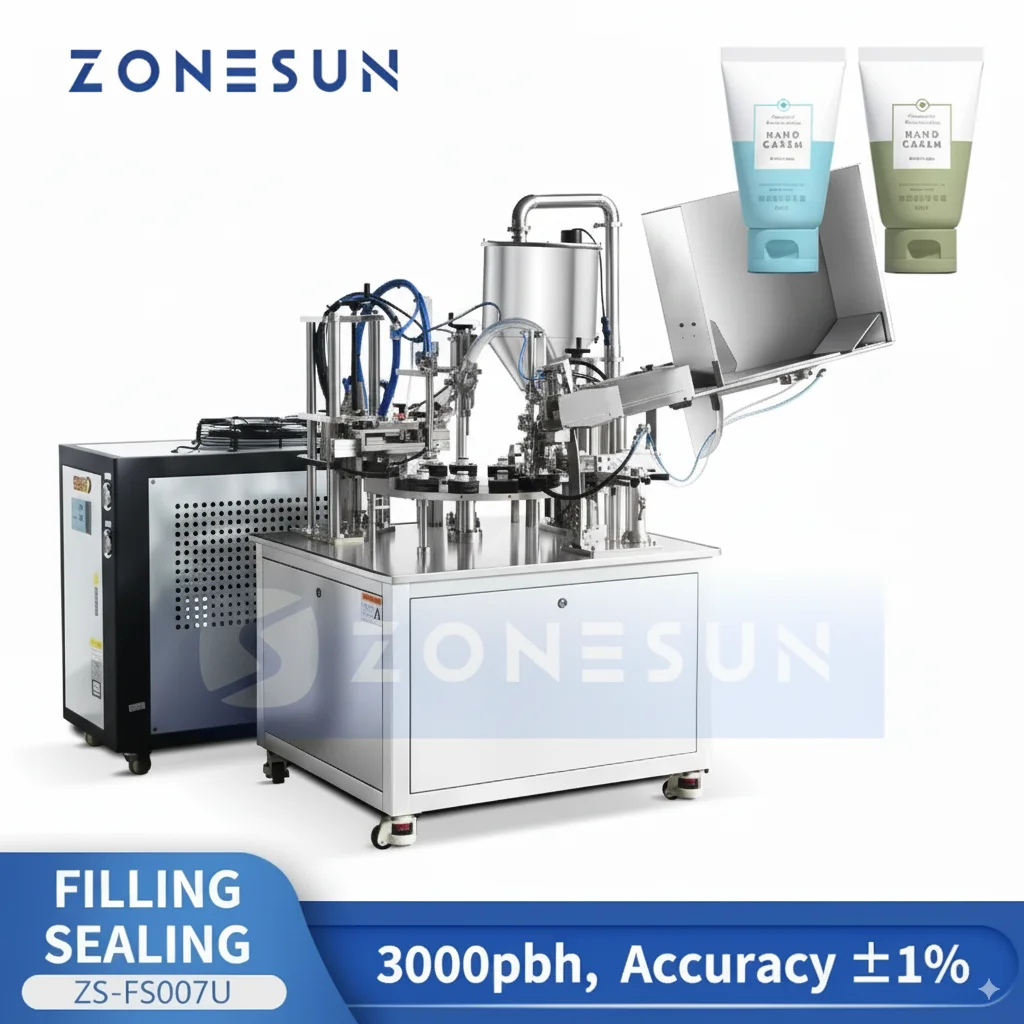 ZONESUN ZS-FS007U Macchina automatica per sigillare il riempimento di tubi Imballaggio di tubi di plastica cosmetica monoblocco