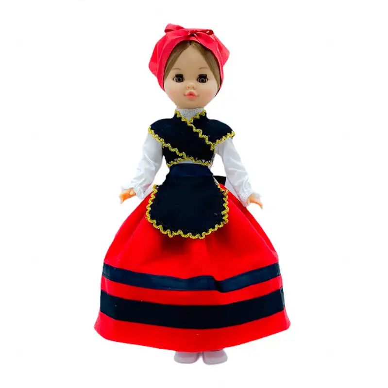 VESTIDO REGIONAL TÍPICO GALLEGA GALICIA MUÑECA SINTRA, SIMONA O CLÁSICA 42 CM. MUÑECA NO INCLUIDA. FOLK ARTESANÍA ESPAÑA