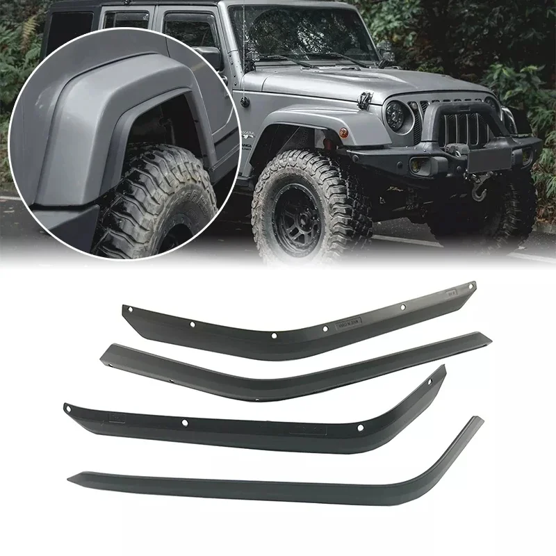 4 SZTUK przednich tylnych błotników przedłużających błotniki do Jeep Wrangler JK JKU 2007-2017 — 2