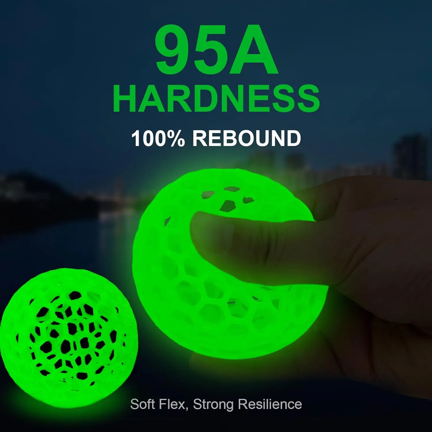 Halloween Glow in The Dark Filament ,TPU Filament 1.75 mm, 3D Printer Filament Bundle,250g green,purple,blue,yellow