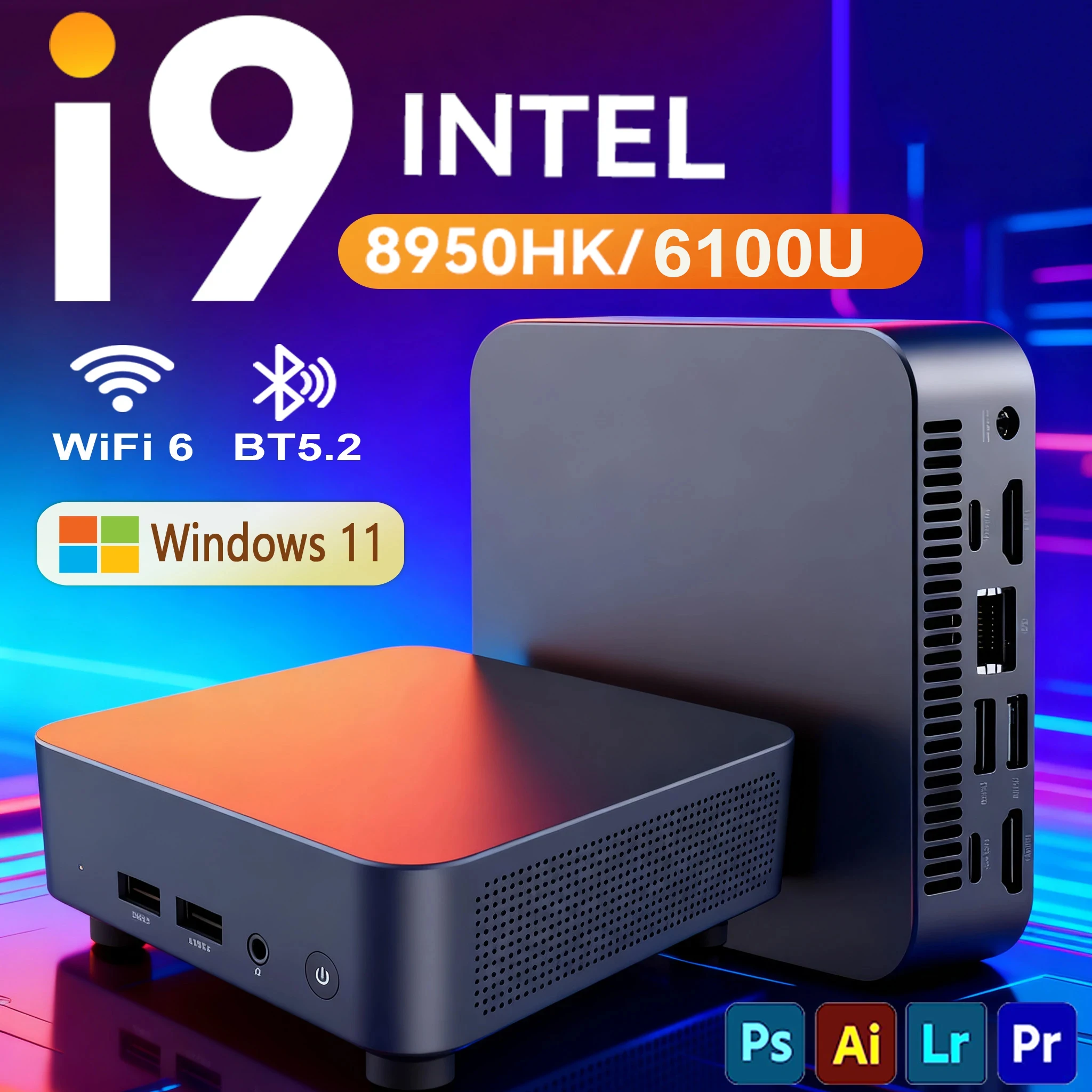 Ordinateurs de bureau Mini Pc Intel I9 8950HK ordinateur PC Wifi 6 Mini PC Gamer ordinateur d'étude Windows 11 Mini pc 16GB RAM 1TB SSD