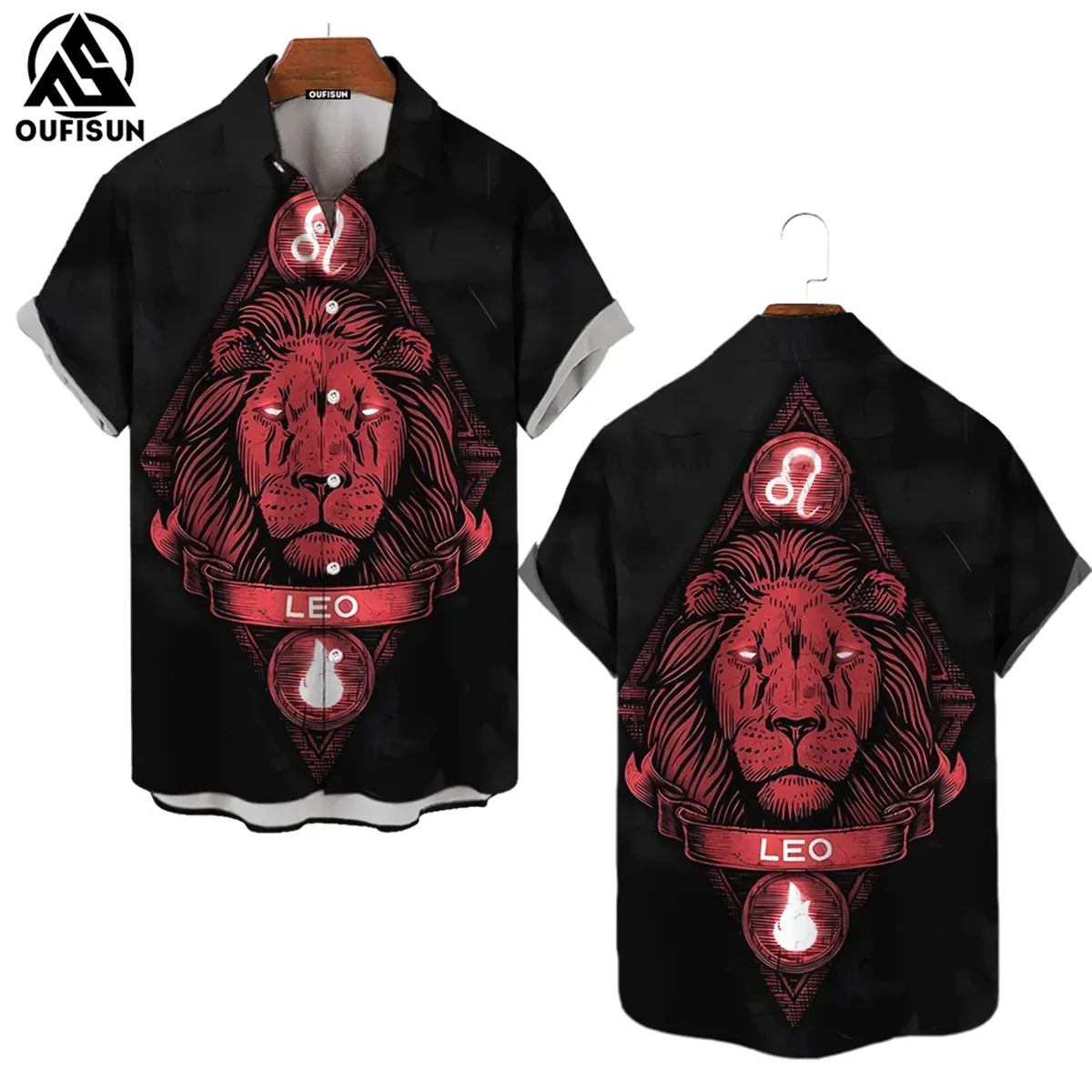 

Men's animal shirt 3d wolf print ferocious beast high quality men's beach party short sleeve shirt fashion sportswear