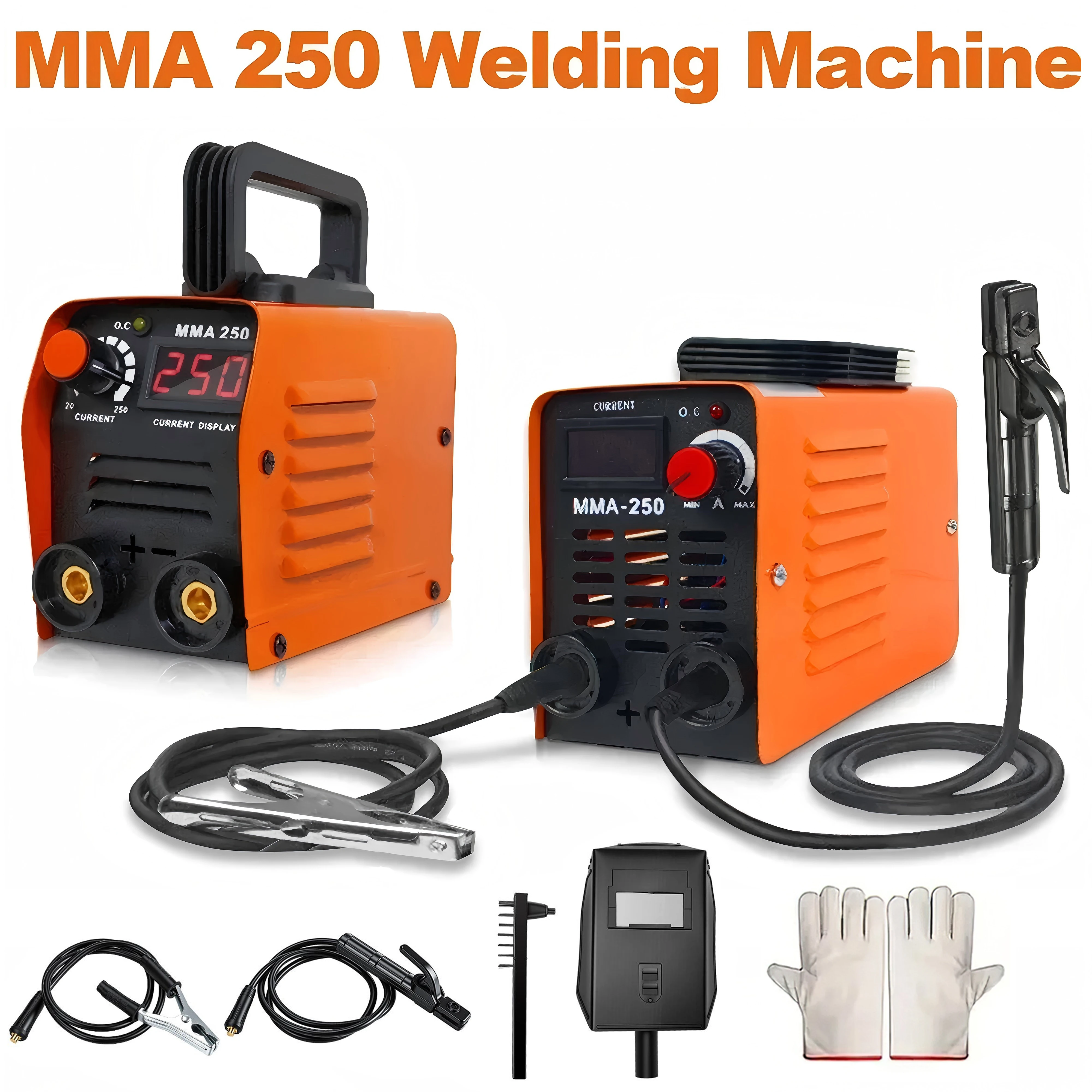 Soudeuse à arc portable ZX7 250A MMA, machine à souder à l'arc à inverter, 220V, mini équipement de soudage électrique en fer, 50/60Hz, outils de réparation automobile