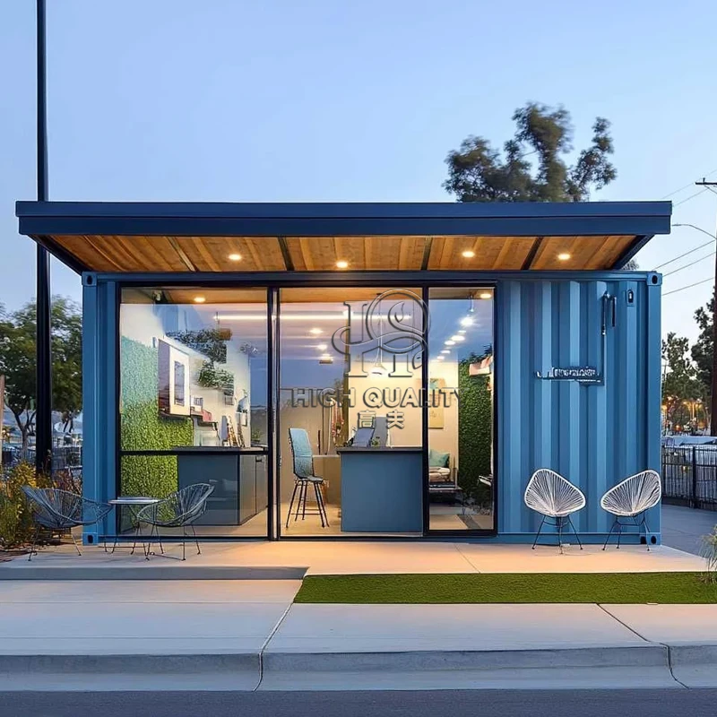 Luxury Custom 20ft Foldable Container House Coffee Shop Bakery Cafe Kitchen Ready Prefab Modular Tiny Home Commercial Use