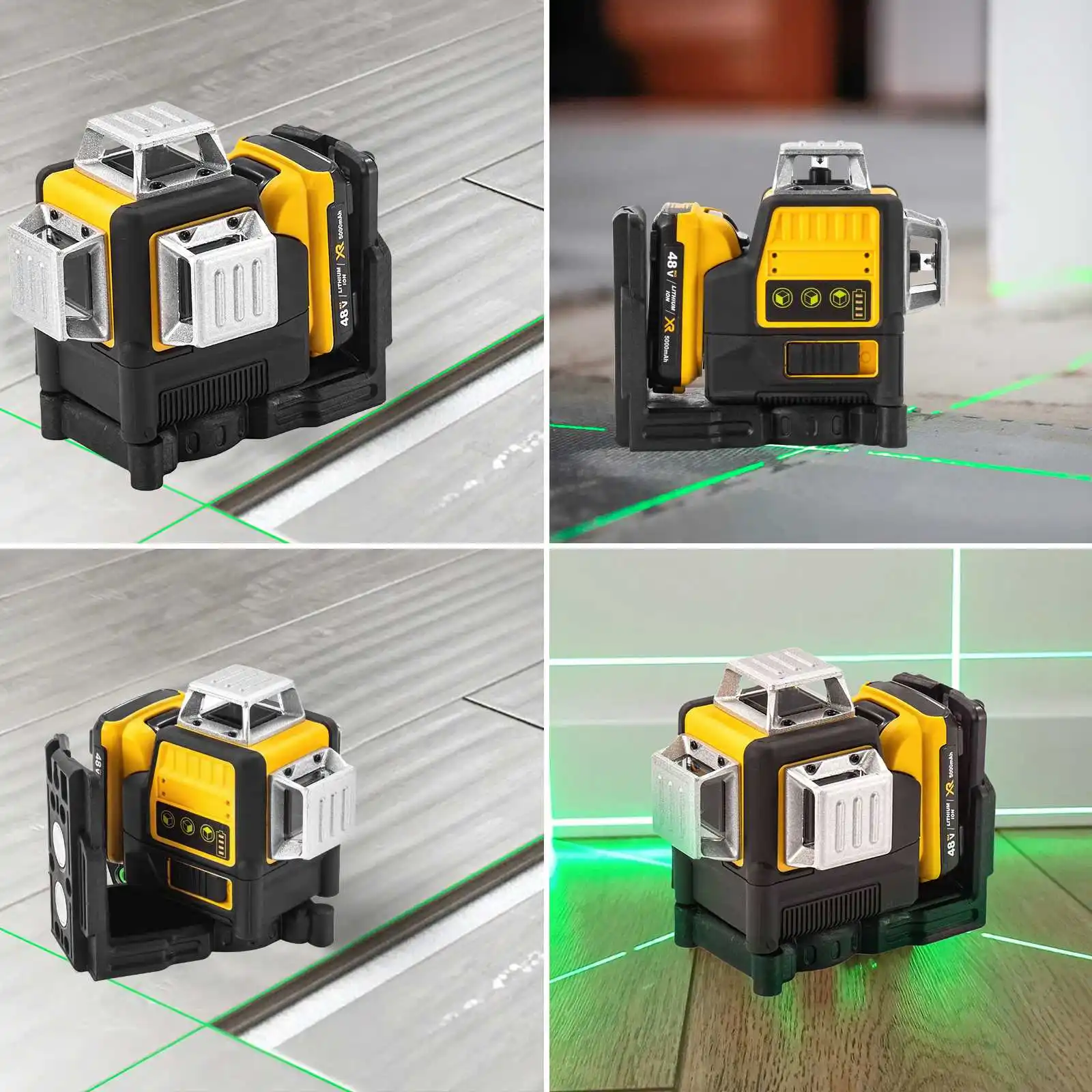 12 linii 3D poziom lasera zielona linia samopoziomowania 360 poziome i pionowe potężna Laser z zielonym strumieniem poziom lasera dla baterii Dewalt