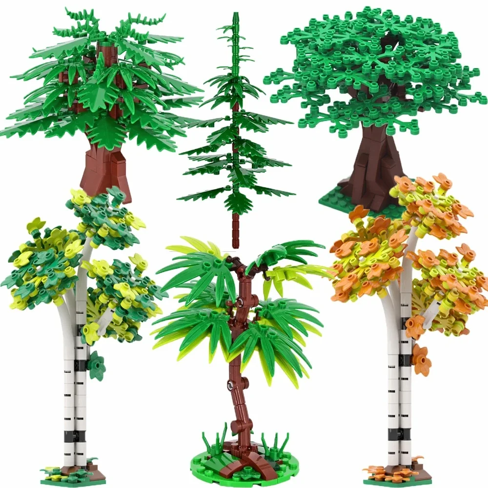 MOC Stadt Straße Szene Anlage Modell Sets Wald Montieren Baustein Park Dschungel Montieren Ziegel Spielzeug