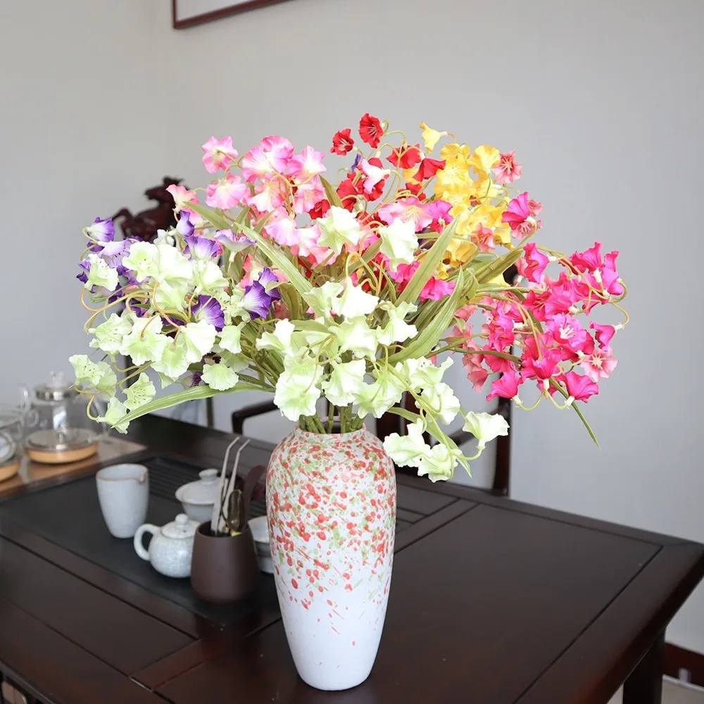 Orquídea Artificial de Alta Qualidade com 3 Ramos, Toque Real, Flor Falsa para Decoração de Luxo em Casa, Arranjo de Vaso, Acessórios para Fotos