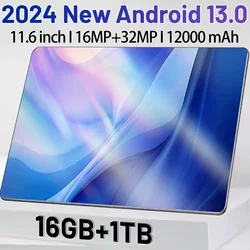 2024 5G Android 13.0 versione globale 16GB 1TB nuovo Tablet Android 11.6 pollici Tablet di rete MTK6797 Wifi 12000 mAh 10 Core