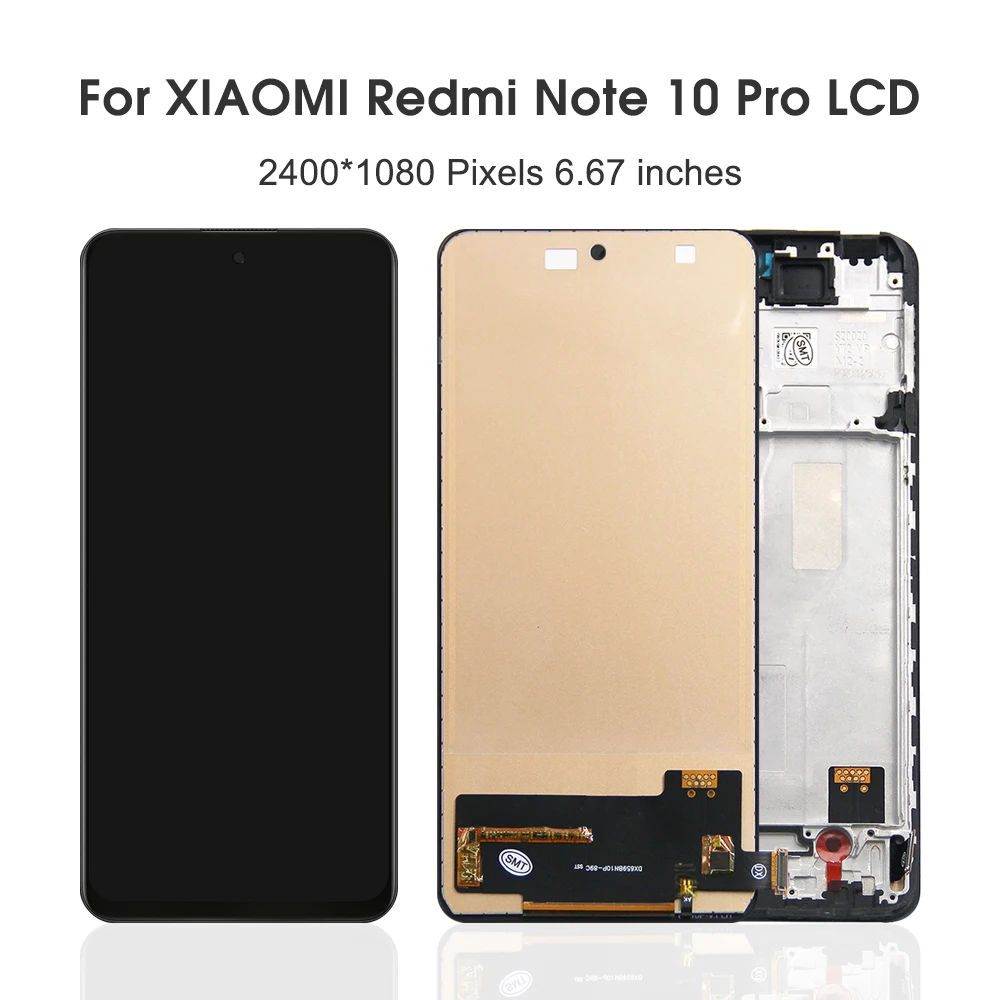 AMOLED Screen for Xiaomi Redmi Note 10 Pro M2101K6G M2101K6R LCD Display Touch Screen Digitizer Parts for Redmi Note 10 Pro