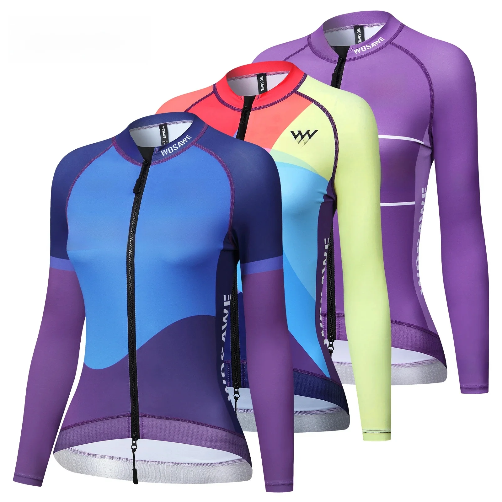 WOSAWE New Women Cycling Jersey Summer Spring Long  Sleeve Anti-UV Bike Shirts Reflective Quick Dry Cycling Jersey Slim Fit