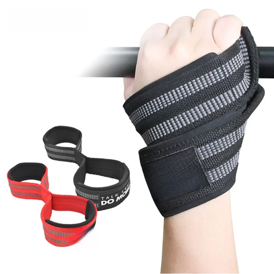 AOLIKES 1 para rysunek 8 paski do podnoszenia ciężarów podnoszenie ciężarów trójbój siłowy Sport siłownia Fitness kulturystyka sztanga wsparcie nadgarstka — zdjęcie 2