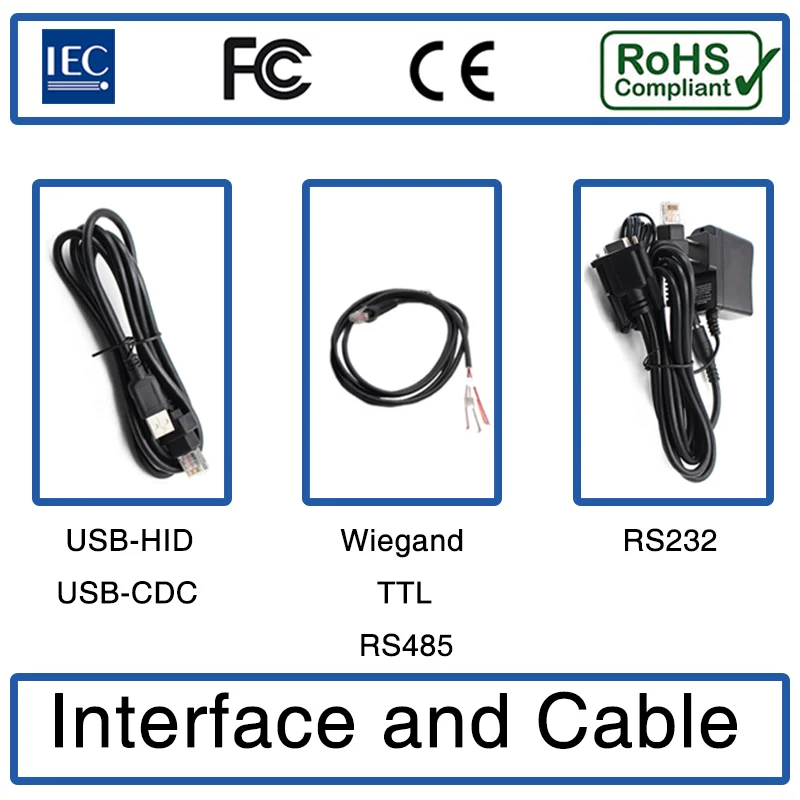 EP3000Y 1D 2D QR Fixed Mount Scanner High Performance Version Scan Module With  White LED Access Control Kiosk RS232 USB