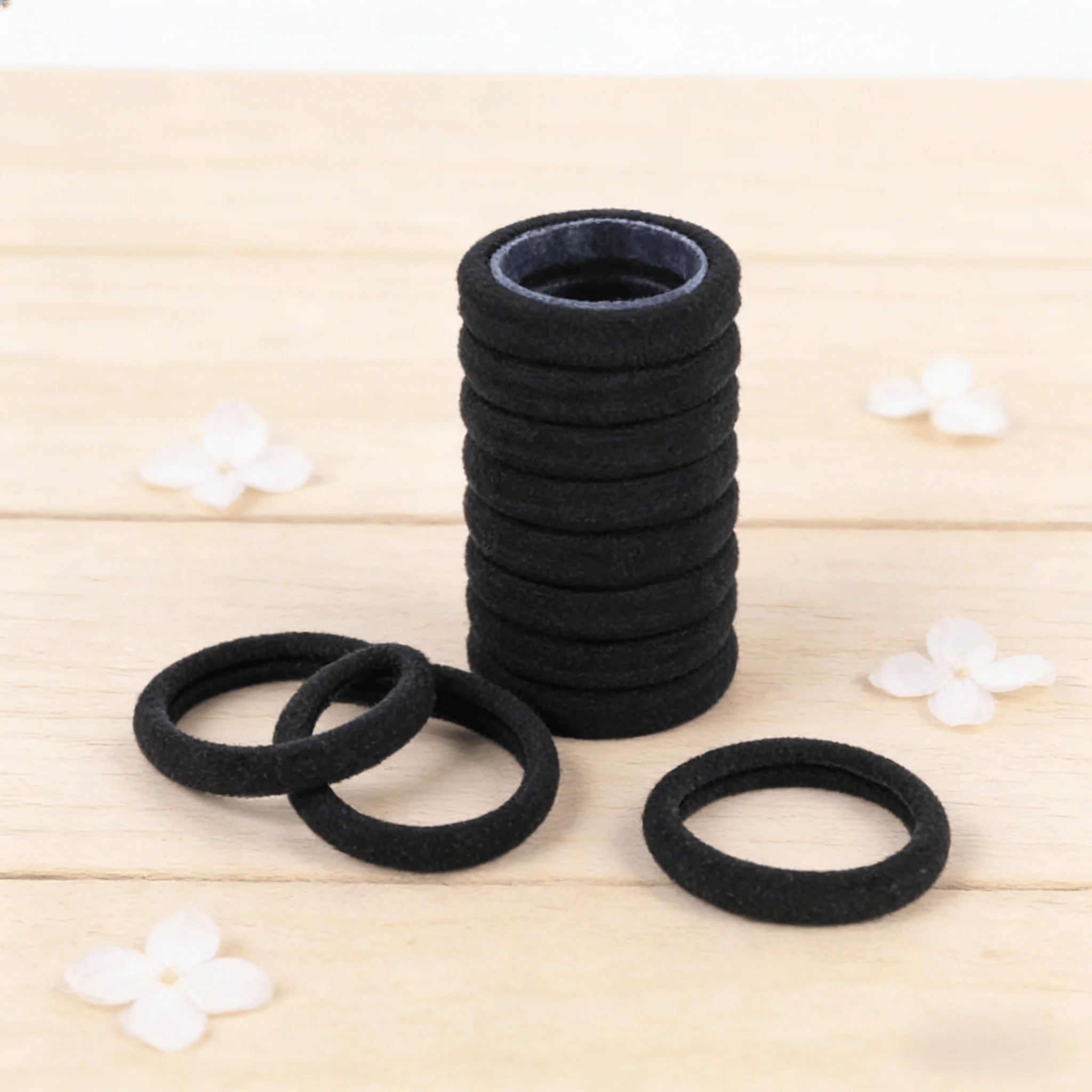 Paket Besar 50 Ikat Rambut Hitam - Ikat Rambut Elastis Serbaguna & Kuat untuk Semua Jenis Rambut