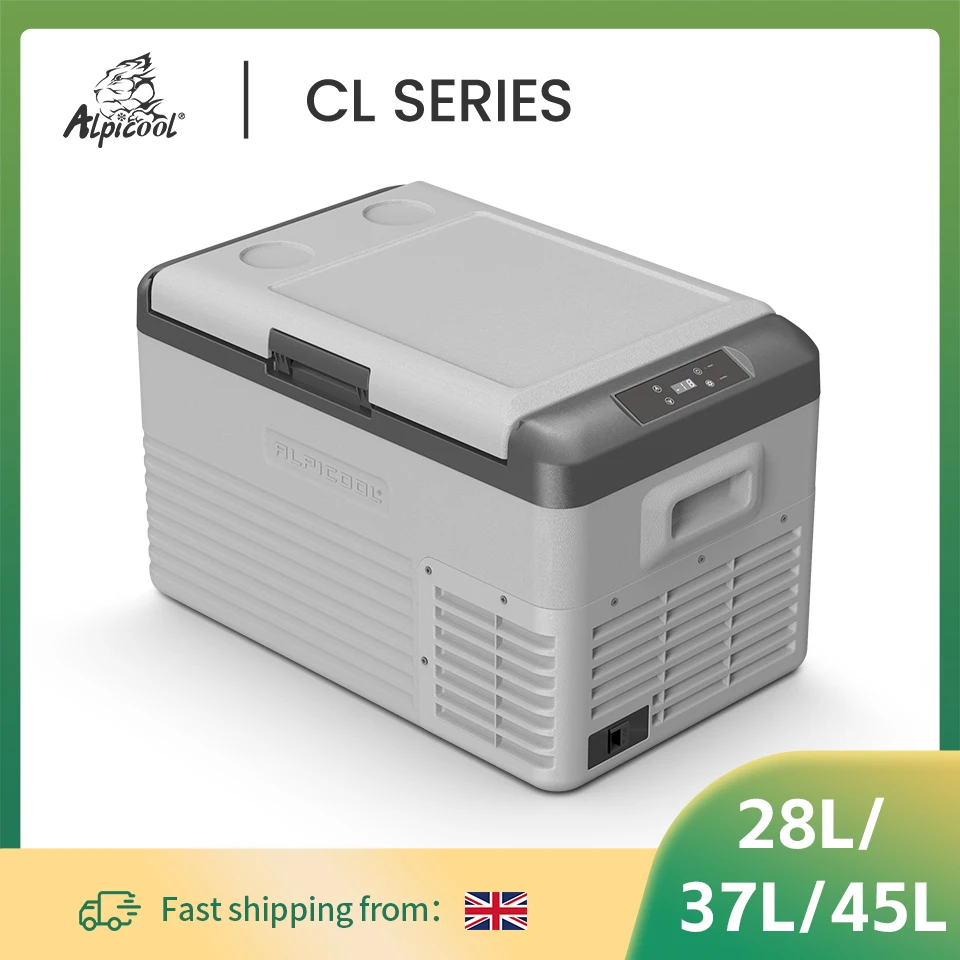 Alpicool CL 28L 37L 45L Portable Refrigerator 12V Compressor Small Fridge Freezer 12/24V DC 100-240V AC Cooler for Camping Trip