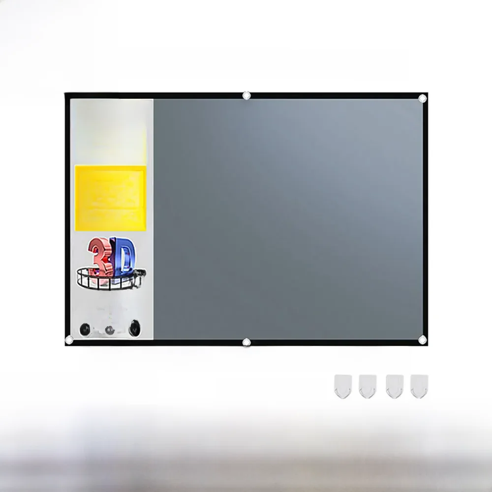 MIXITO 4:3 Projektor Kurtyna przeciwsłoneczna 50 60 72 84 92 100 110 cali Przenośny ekran projekcyjny 3d HD z otworami na zewnątrz i wewnątrz — zdjęcie produktu 7
