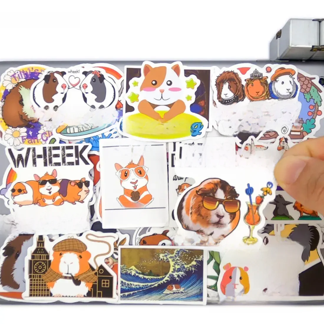AliExpress HOTEMPO 50PCS Funny Guinea Pig Cute Cartoon Animals Stickers for Stationery Notebook Scrapbook Guitar Suitcase Bike Phone Laptop Sticker