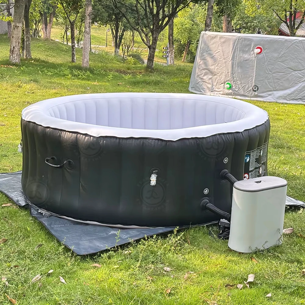Stock 180/210cm Portable 2 Person Hot Tubs and Jacuzzi Outdoor Inflatable Spa Tub Pool with Cover for Home Garden Relaxaion