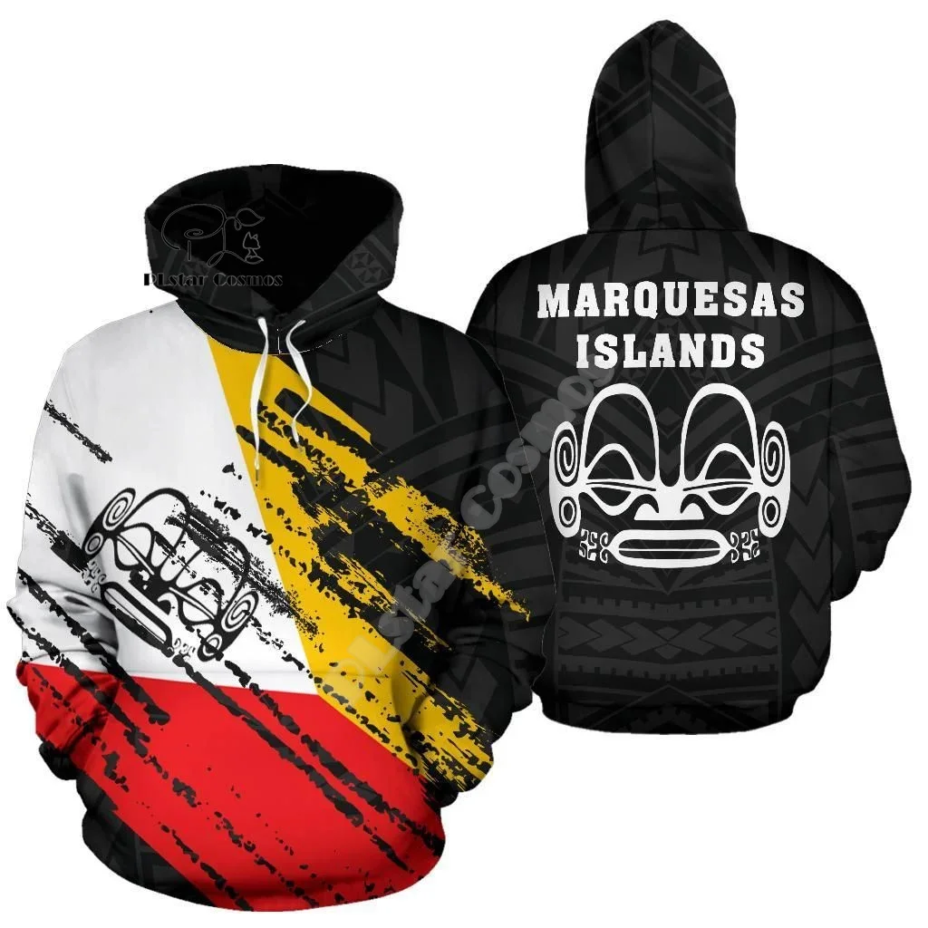 NewFashion French Polynesia Country Flag Culture Marquesas Islands Tribal Tattoo Retro 3DPrint Harajuku Casual Hoodies Jacket 10