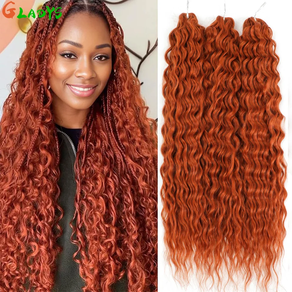 

Ariel Deep Wave Braids Hair Extension 3Pcs/lot Water Wave Natural Black Braids Hair Orange Synthetic Twist Crochet Curly Hair