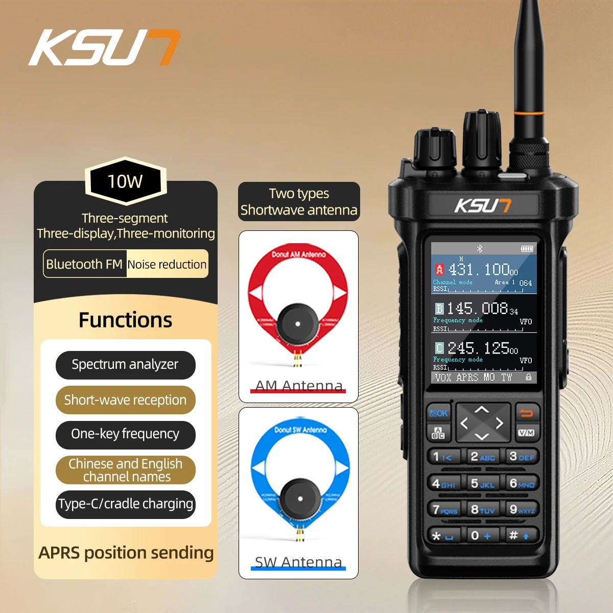 KSUN UV889plus Professional Long Range Walkie Talkie  HF Outdoor Equipment Wireless Communication Device Handy Transceiver