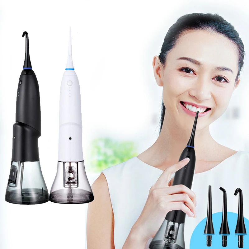 Deformable Electric Punch Oral Irrigator Water Flosser 1400~1800 rpm Water Tank 230ml with 3 Spray Nozzle Long  Press 5s to Lock