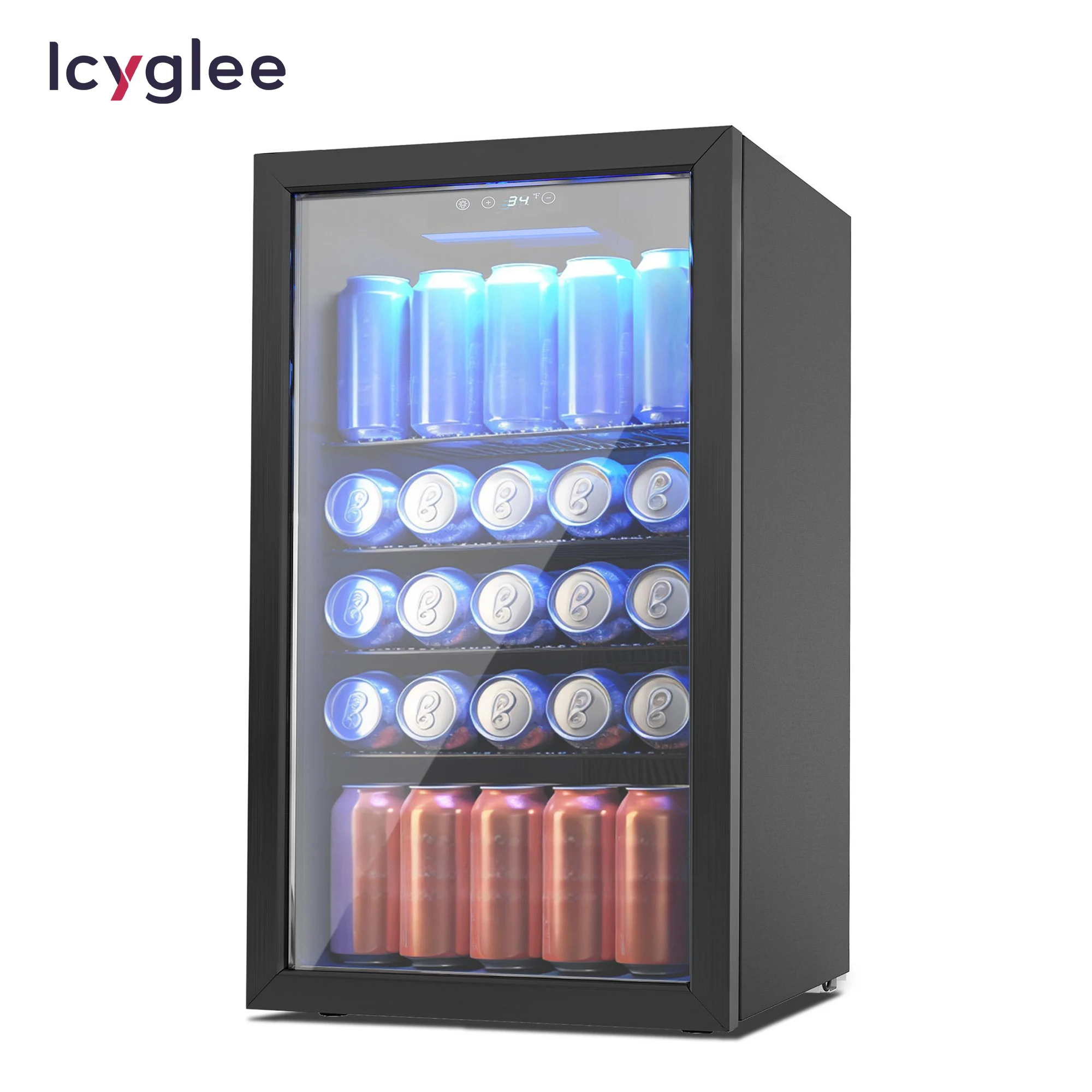 Mini refrigerador ICYGLEE, enfriador de vino para bebidas, capacidad debajo del mostrador, refrigerador de vino incorporado o independiente para bebidas de Bar en casa