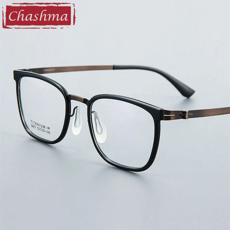 

Chashma Optical Men Titanium Prescription Glasses Frame Top Quality Women Fashion Spectacle Flexible Super Elastic Temples