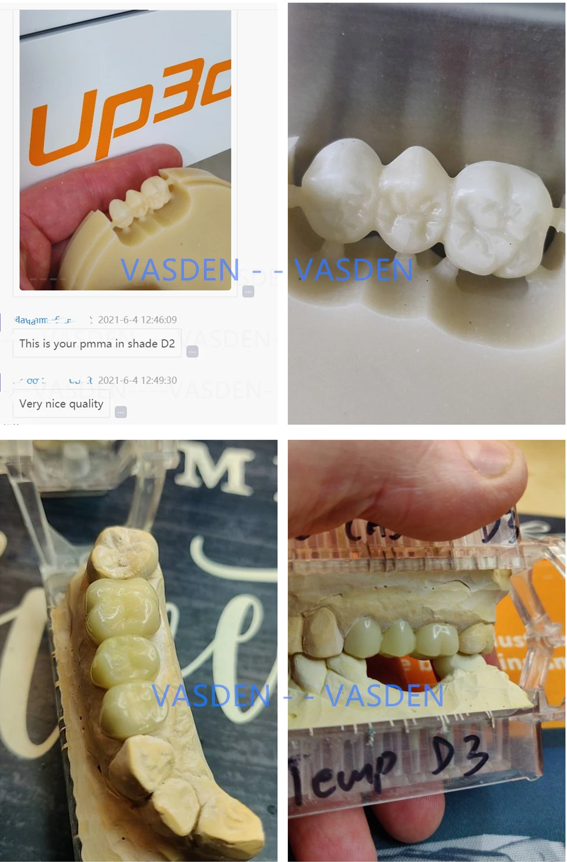 VASDEN PMMA Blocks Monolayer Dental Lab Materials Resin Disc Dentista For Cad Cam Open System 98mm A1 A2 A3 A3.5 Colors