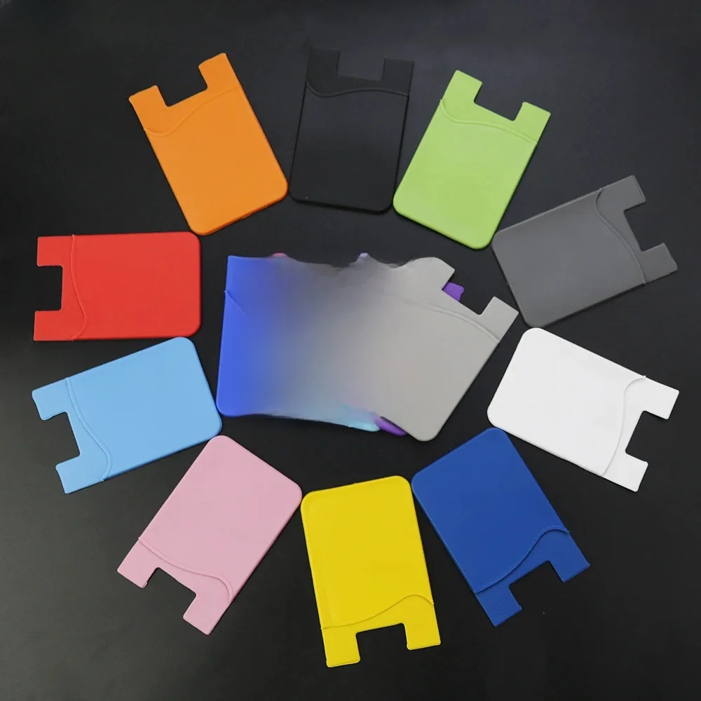 JCD-Pochette de crédit en silicone pour hommes et femmes, étui adhésif mince pour téléphone portable, porte-carte d'identité, sacs à la mode, 1PC