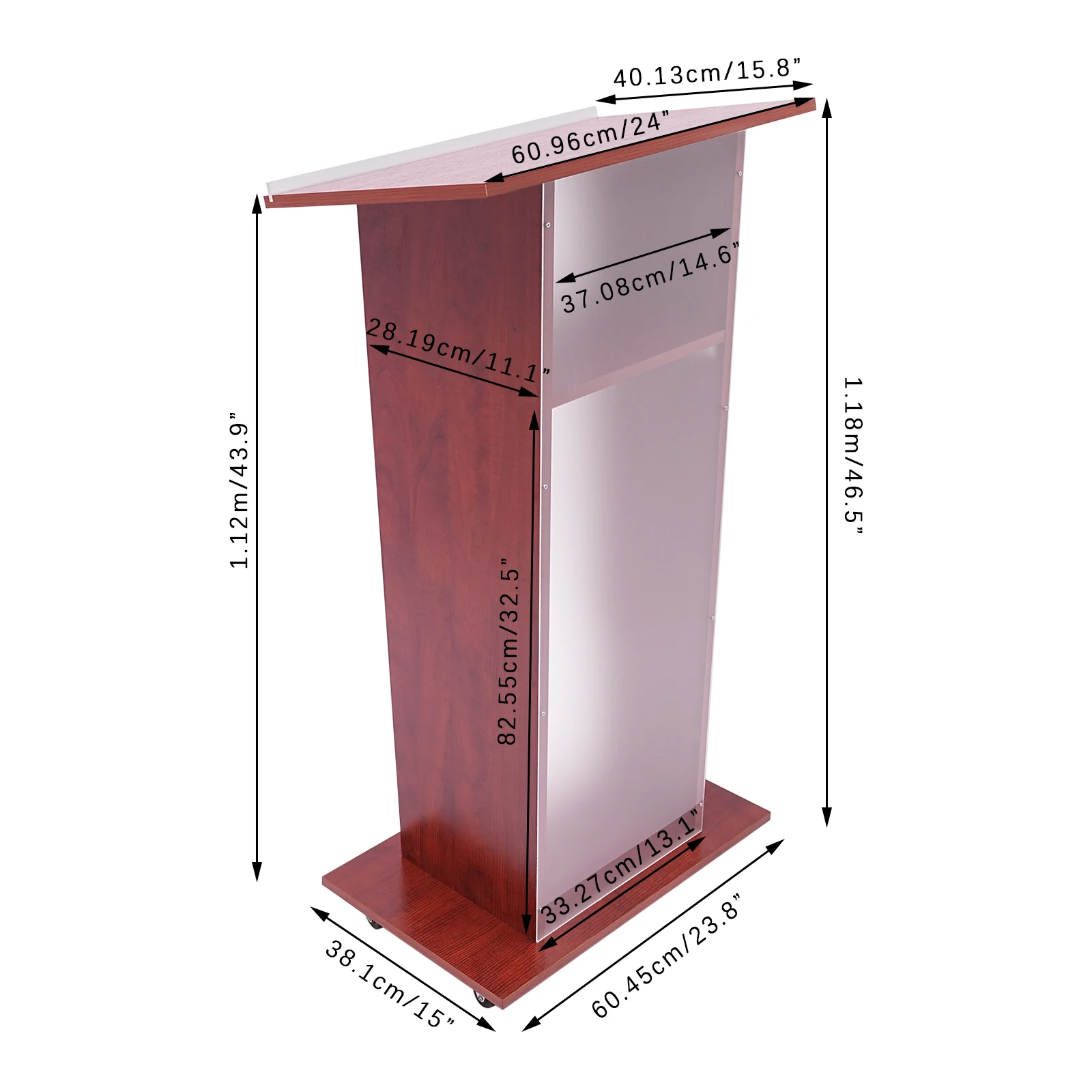 Conference Presentation Stand, Portable Presentation Standing for Classroom, Movable Desk for Classroom Church Natural Texture