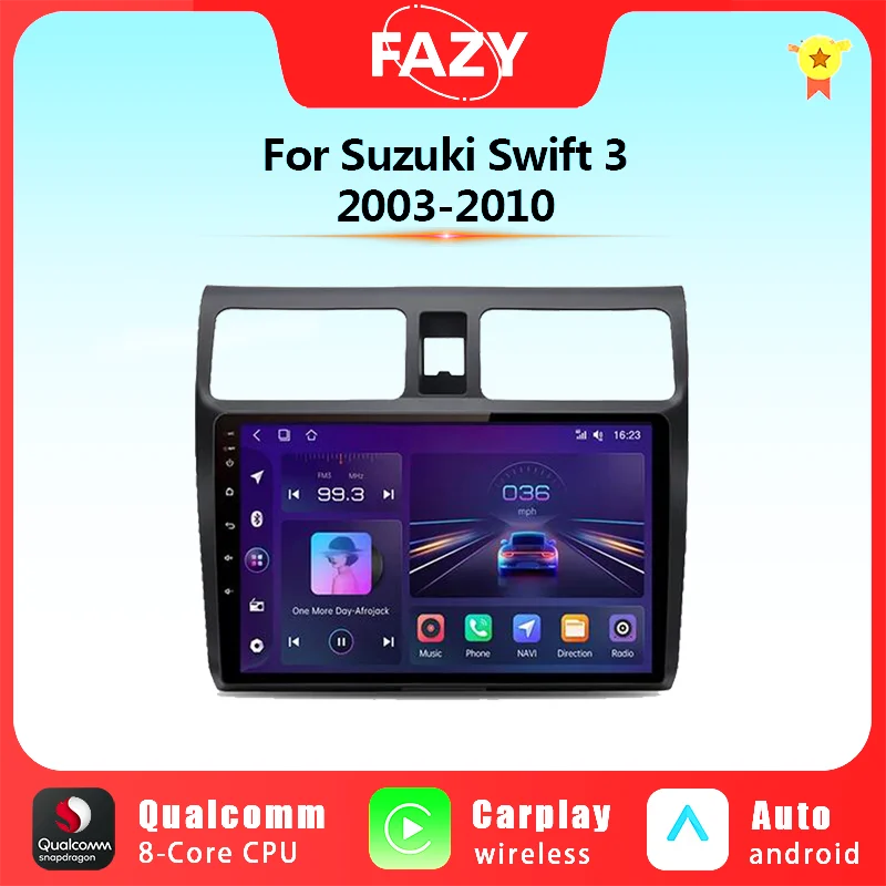 Wireless CarPlay Android Auto Radio For Suzuki Swift 2003 2004 2005 2006 2007 2008 2009 2010 Car Stereo Multimedia GPS 2din DVD