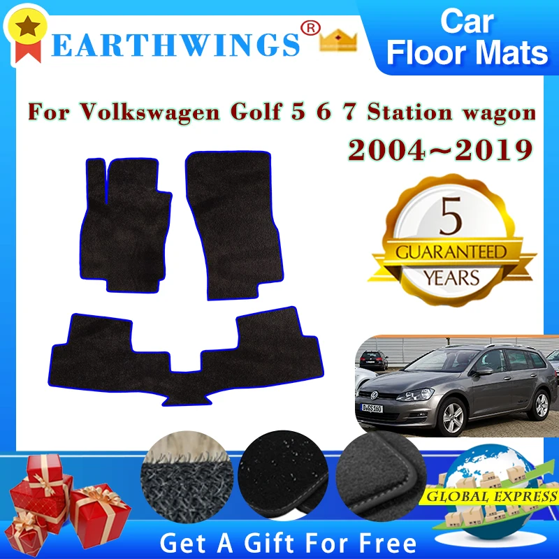 Car Floor Mats For VW Volkswagen Golf 5 6 7 Station Wagon Golf  Variant Jetta SportWagen 2004~2019 Carpet Foot Pads Accessories